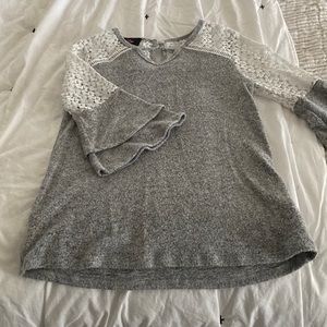Girls Boho Lace Detail Sweater